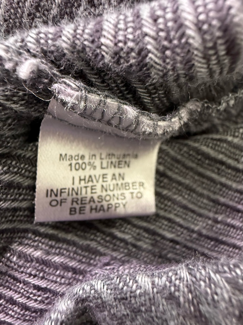 NWOT FLAX Gray 100% Linen Textured Diagonal Stripe Pull On Pants Size Small - Picture 6 of 11